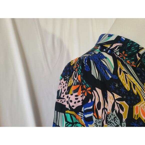 Anthropologie Maeve Masha Volnova Jungle Daydream Carmiel Button Down Shirt US 4 - Picture 8 of 14